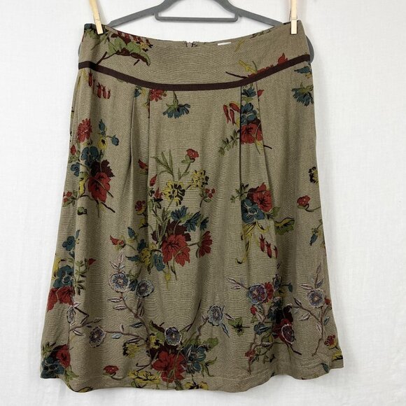 Cabi All Over Floral Embroidered Midi Skirt Women 6 Cottage Twee Academia Whimsy - Picture 1 of 9